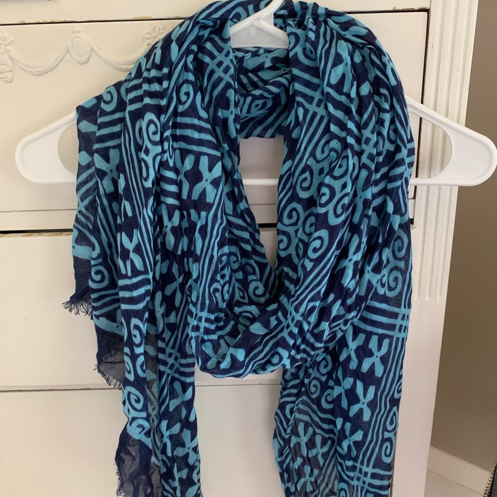Blue & coral scarves